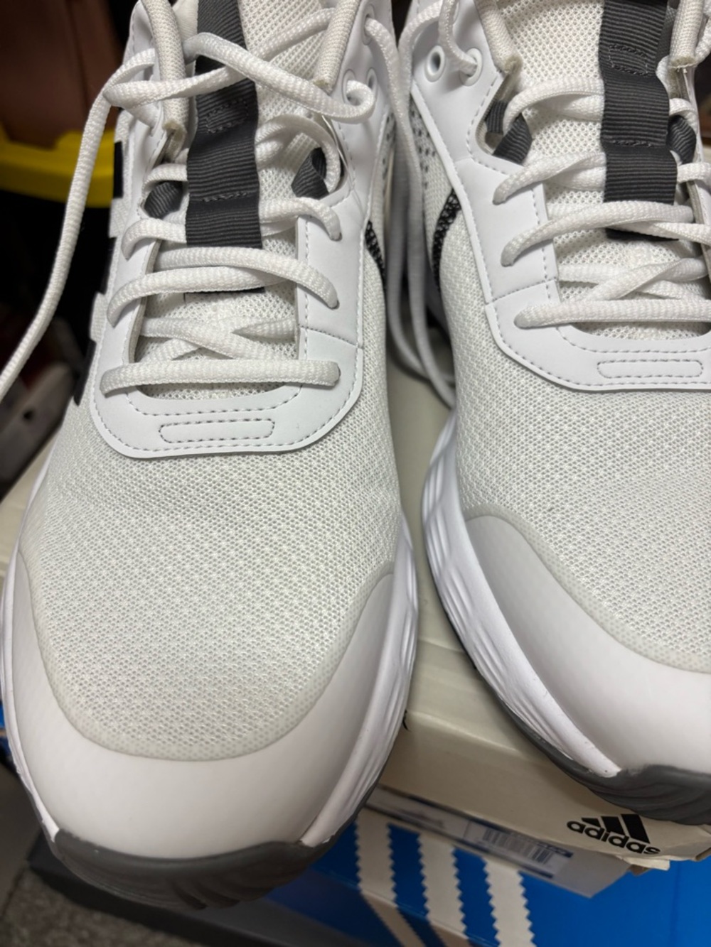 adidas Men's White and Gray Athletic Sneakers